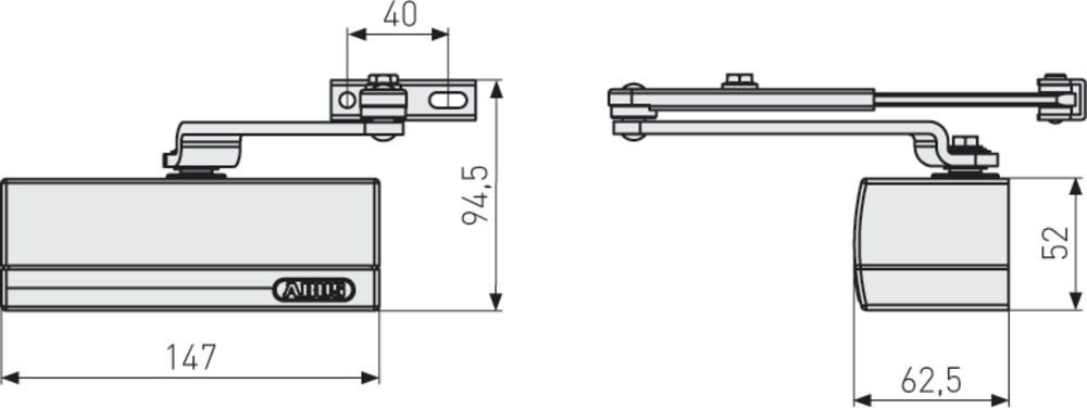 Türschließer ABUS AC5023 Türbreite bis zu 95 cm Türgewicht bis 60 kg