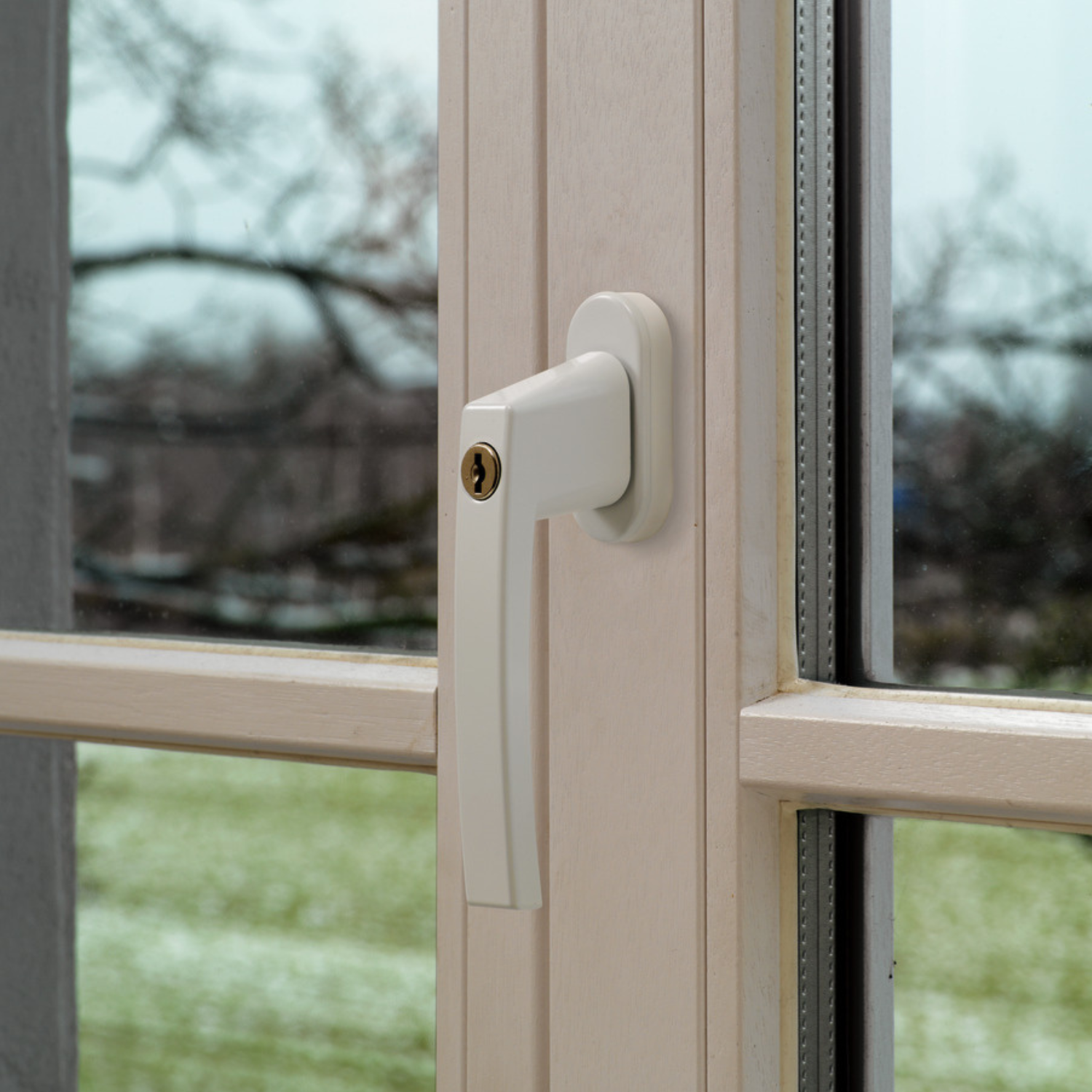 Fenstergriff ABUS FG210 3er Set Fenstergriff Universal Weiß Silber 3 Schlüssel