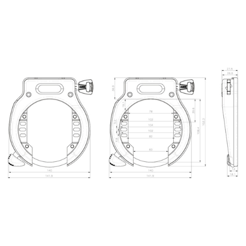 ABUS 4650 L  R  Amparo Rahmenschloss Fahrradschloss Sicherheitslevel 9 Robust