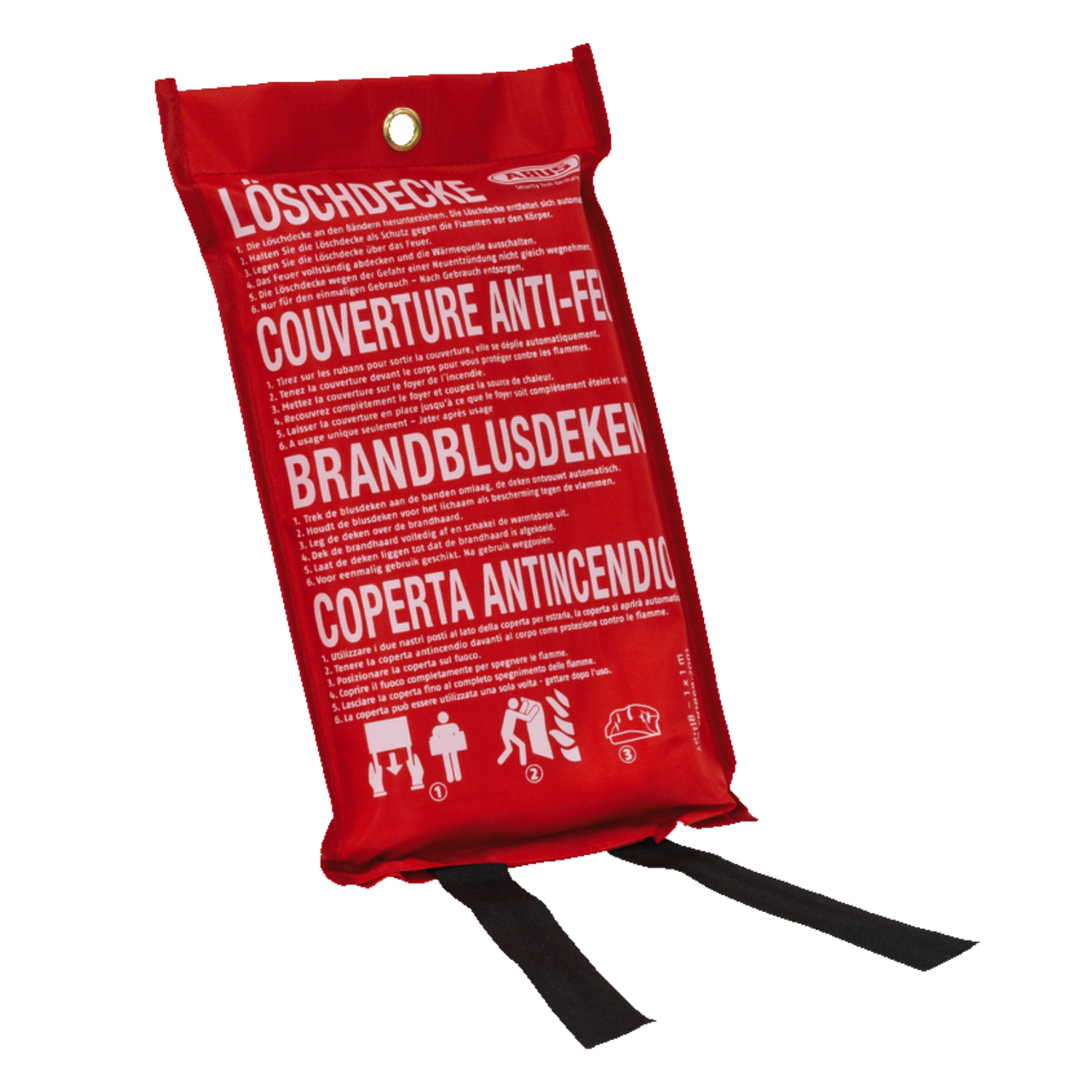 Abus Löschdecke LD1118 1x1 m – zum Löschen kleinerer Brände, erstickt Flammen