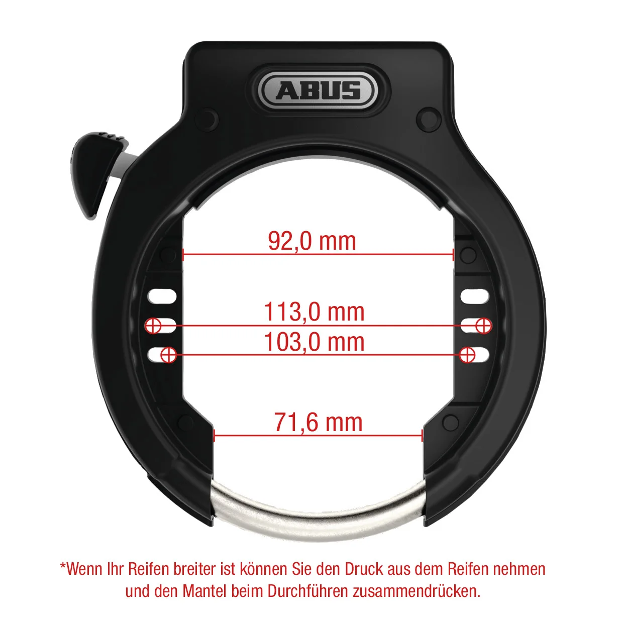 ABUS 4650 XL NR Amparo Rahmenschloss Fahrradschloss Schwarz