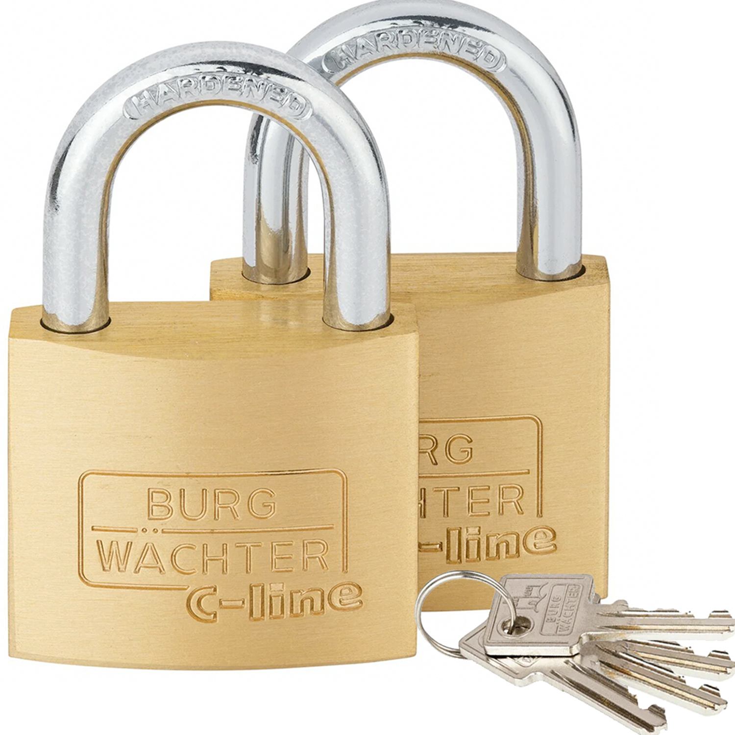 BURG-WÄCHTER Duo 222 40 Vorhangschloss 2er Set gleichschließend 4 Schlüssel