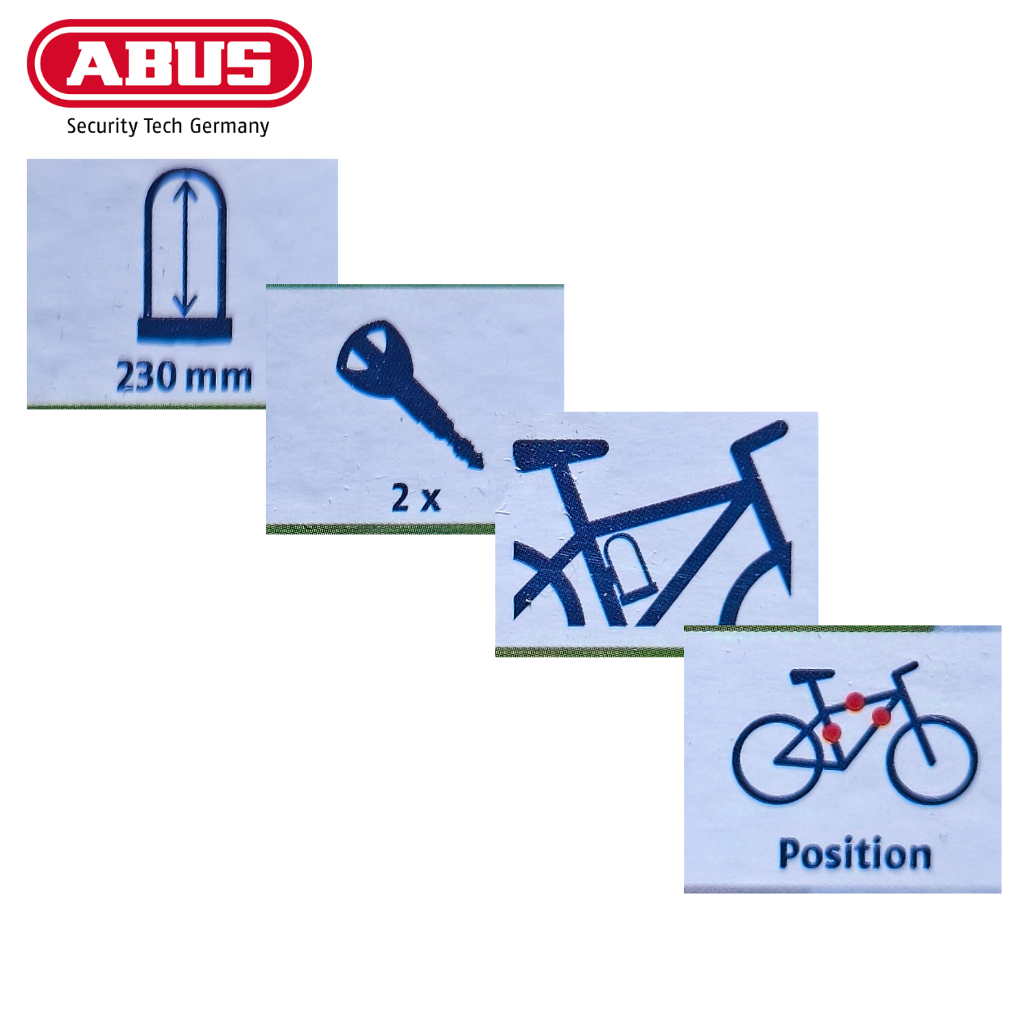 ABUS U-Lock 7601  Bügelschloss Fahrradschloss U 150 / 230 / K / B /BK Halterung