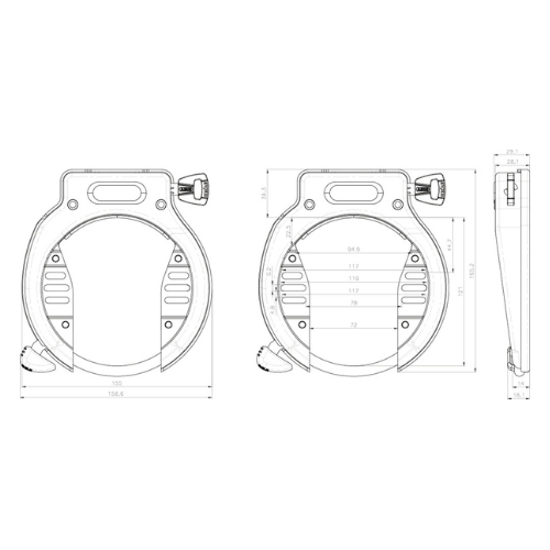 ABUS 4650 X  R  Amparo Rahmenschloss Fahrradschloss Schwarz