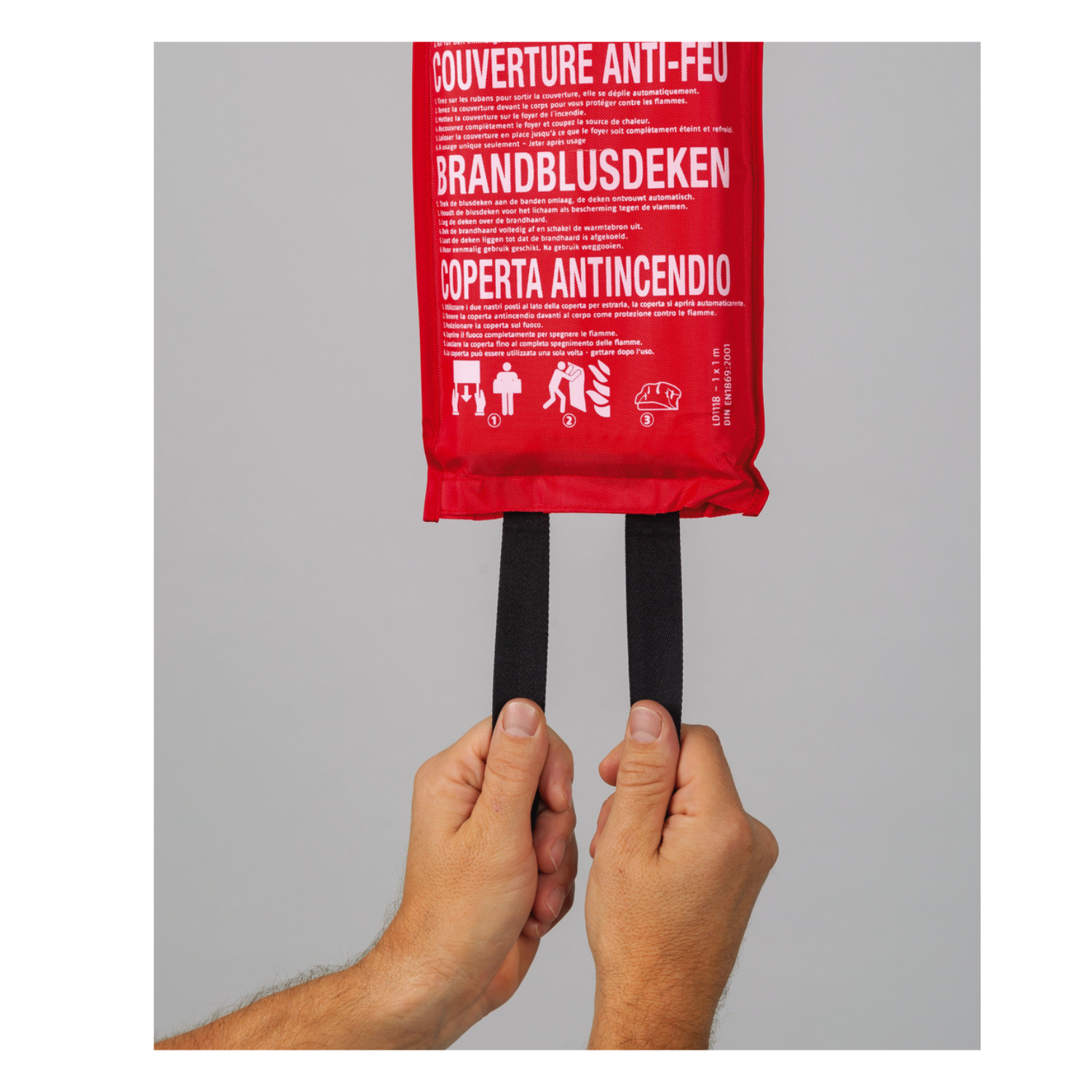 Abus Löschdecke LD1118 1x1 m – zum Löschen kleinerer Brände, erstickt Flammen